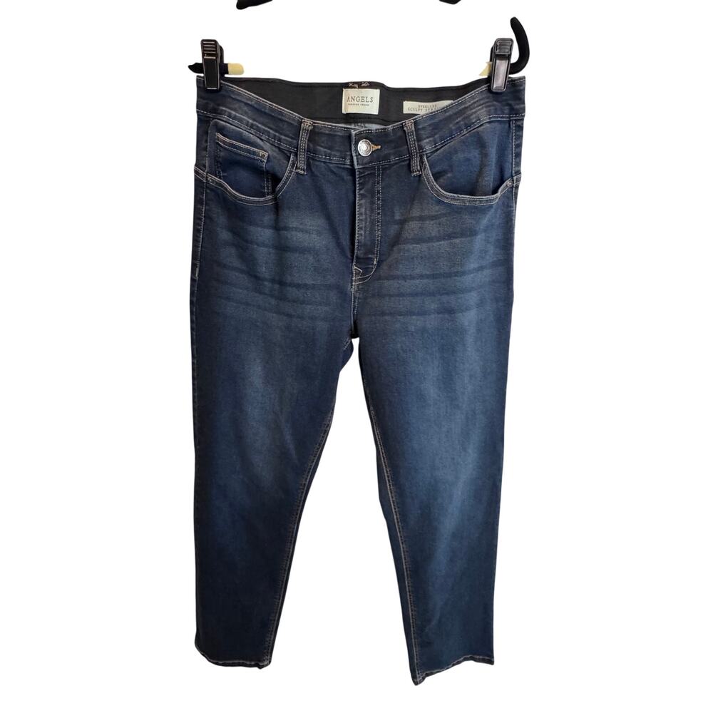 Angels Forever Young Everluxe Sculpt Straight Jeans Size 14 Dark Wash Stretch
